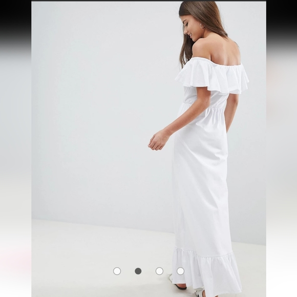 ASOS White ruffle maxi dress NWT - Picture 4 of 13